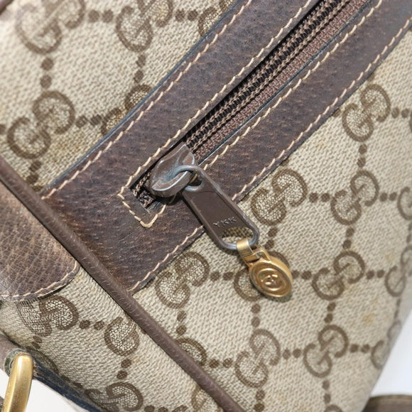 GUCCI GG Supreme Web Sherry Line Bag PVC Beige Gold 24 02 005 Auth ka1843