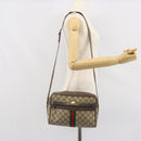 GUCCI GG Supreme Web Sherry Line Bag PVC Beige Gold 24 02 005 Auth ka1843-25