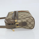 GUCCI GG Supreme Web Sherry Line Bag PVC Beige Gold 24 02 005 Auth ka1843-4