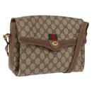GUCCI GG Supreme Web Sherry Line Bag PVC Beige Gold 904 02 084 Auth ka1844-1