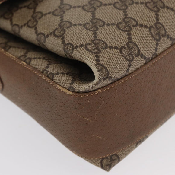 GUCCI GG Supreme Web Sherry Line Bag PVC Beige Gold 904 02 084 Auth ka1844