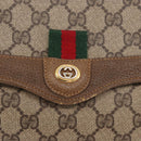 GUCCI GG Supreme Web Sherry Line Bag PVC Beige Gold 904 02 084 Auth ka1844-14