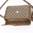 GUCCI GG Supreme Web Sherry Line Bag PVC Beige Gold 904 02 084 Auth ka1844-15