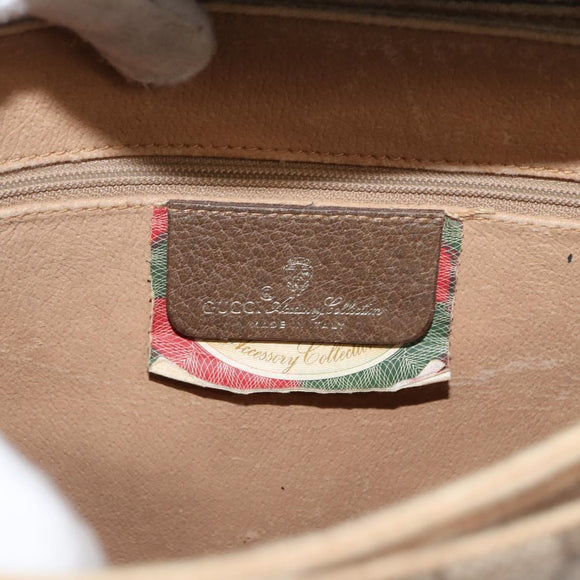 GUCCI GG Supreme Web Sherry Line Bag PVC Beige Gold 904 02 084 Auth ka1844