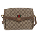 GUCCI GG Supreme Web Sherry Line Bag PVC Beige Gold 904 02 084 Auth ka1844-2