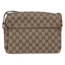 GUCCI GG Supreme Web Sherry Line Bag PVC Beige Gold 904 02 084 Auth ka1844-3