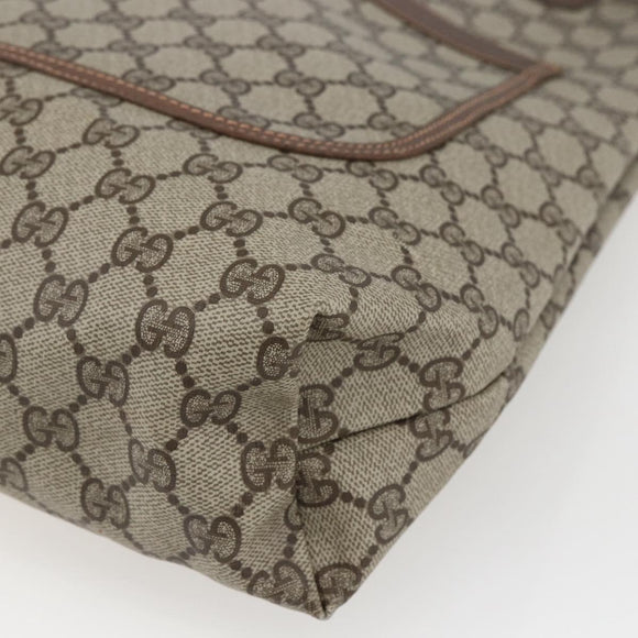 GUCCI GG Supreme Web Sherry Line Tote Bag PVC Beige Red 89 02 003 Auth ka1847A
