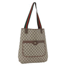 GUCCI GG Supreme Web Sherry Line Tote Bag PVC Beige Red 89 02 003 Auth ka1847A-1