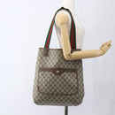 GUCCI GG Supreme Web Sherry Line Tote Bag PVC Beige Red 89 02 003 Auth ka1847A-21