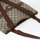 GUCCI GG Supreme Web Sherry Line Tote Bag PVC Beige Red 89 02 003 Auth ka1847A-6
