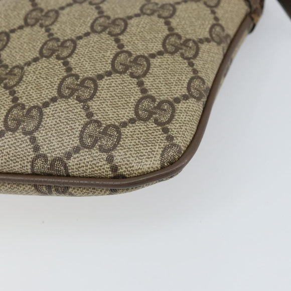 GUCCI GG Supreme Web Sherry Line Bag PVC Beige Gold 904 02 047 Auth ka1848