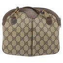 GUCCI GG Supreme Web Sherry Line Bag PVC Beige Gold 904 02 047 Auth ka1848-2