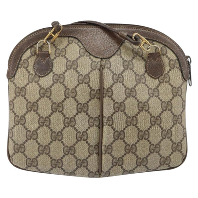 GUCCI GG Supreme Web Sherry Line Bag PVC Beige Gold 904 02 047 Auth ka1848 - 0