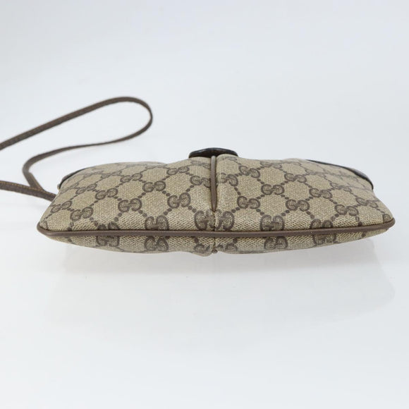 GUCCI GG Supreme Web Sherry Line Bag PVC Beige Gold 904 02 047 Auth ka1848
