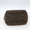 FENDI Zucca Canvas Tote Bag Black Brown Auth ka1849-10