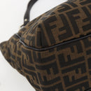 FENDI Zucca Canvas Tote Bag Black Brown Auth ka1849-12