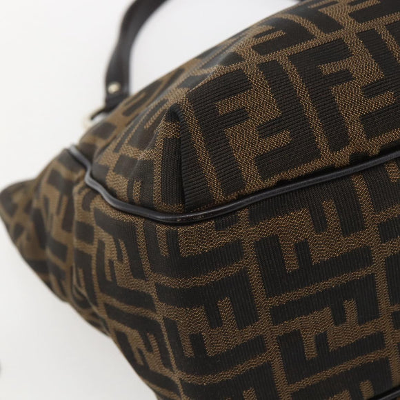FENDI Zucca Canvas Tote Bag Black Brown Auth ka1849
