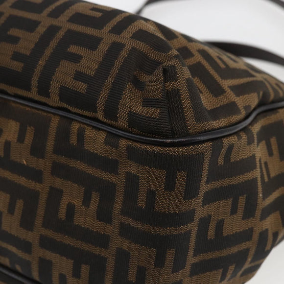 FENDI Zucca Canvas Tote Bag Black Brown Auth ka1849