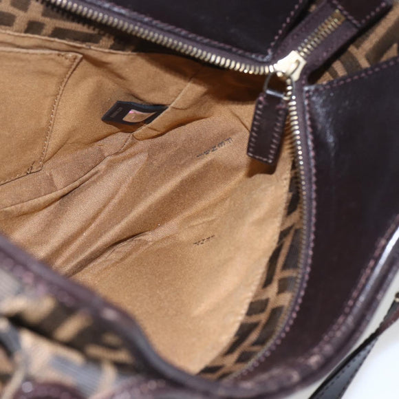 FENDI Zucca Canvas Tote Bag Black Brown Auth ka1849