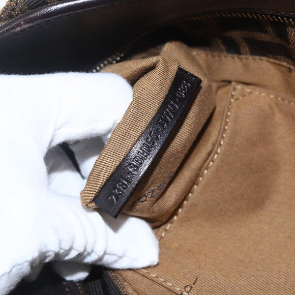 FENDI Zucca Canvas Tote Bag Black Brown Auth ka1849