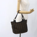 FENDI Zucca Canvas Tote Bag Black Brown Auth ka1849-24