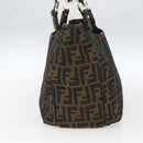 FENDI Zucca Canvas Tote Bag Black Brown Auth ka1849-4