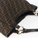 FENDI Zucca Canvas Tote Bag Black Brown Auth ka1849-7