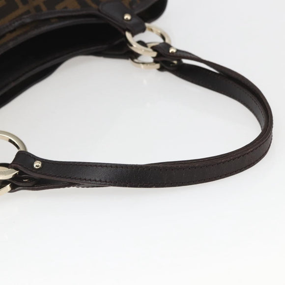 FENDI Zucca Canvas Tote Bag Black Brown Auth ka1849