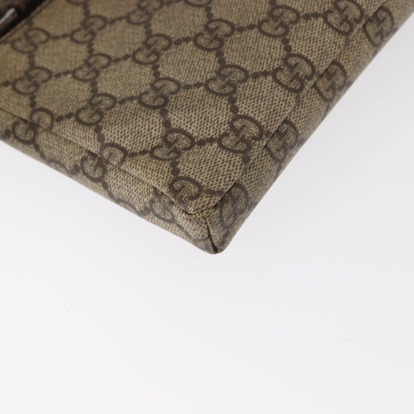 GUCCI GG Supreme Waist bag PVC Beige Silver 28566 Auth ka185