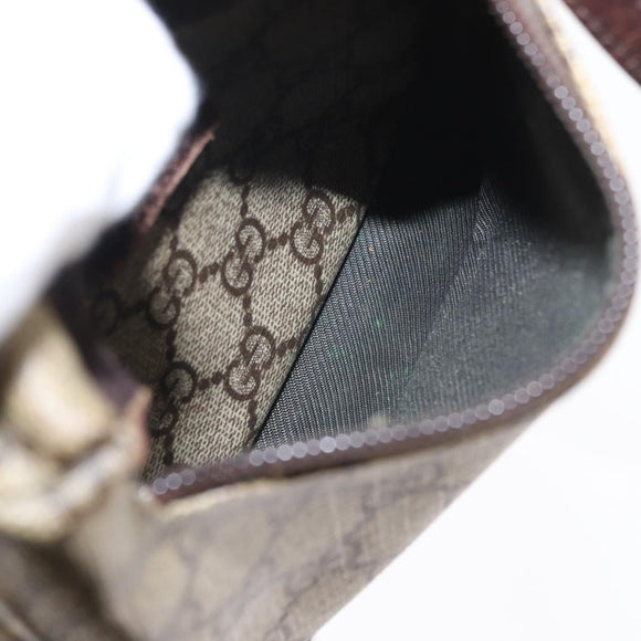 GUCCI GG Supreme Waist bag PVC Beige Silver 28566 Auth ka185