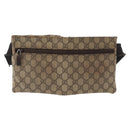 GUCCI GG Supreme Waist bag PVC Beige Silver 28566 Auth ka185-3