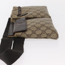 GUCCI GG Supreme Waist bag PVC Beige Silver 28566 Auth ka185-5