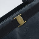 Salvatore Ferragamo Vala Tote Bag Leather Blue Gold Auth ka1850-14