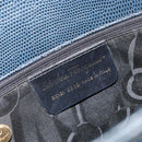 Salvatore Ferragamo Vala Tote Bag Leather Blue Gold Auth ka1850-15