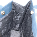 Salvatore Ferragamo Vala Tote Bag Leather Blue Gold Auth ka1850-17