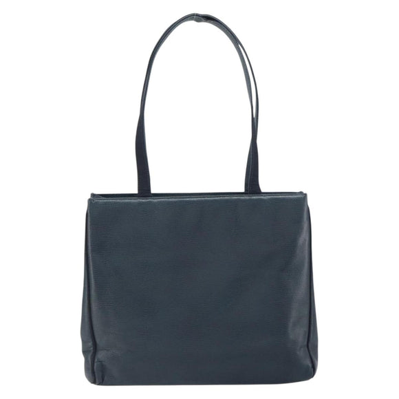 Salvatore Ferragamo Vala Tote Bag Leather Blue Gold Auth ka1850