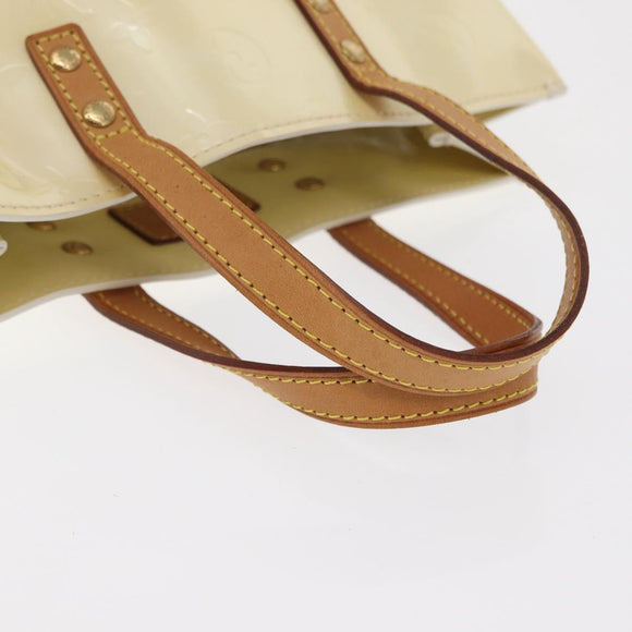 LOUIS VUITTON Monogram Vernis Reade PM Hand Bag Perle M91336 LV Auth ka1854