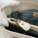 Salvatore Ferragamo Hand Bag Leather White Gold Auth ka1856-15