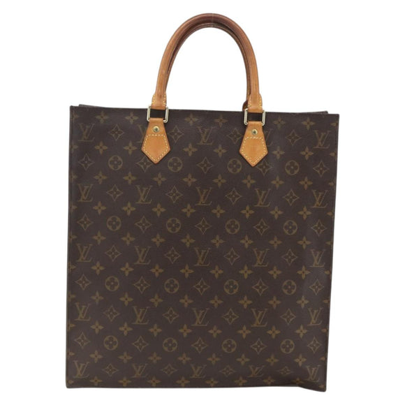 LOUIS VUITTON Monogram Sac Plat Hand Bag M51140 LV Auth ka1860