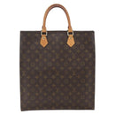 LOUIS VUITTON Monogram Sac Plat Hand Bag M51140 LV Auth ka1860-3