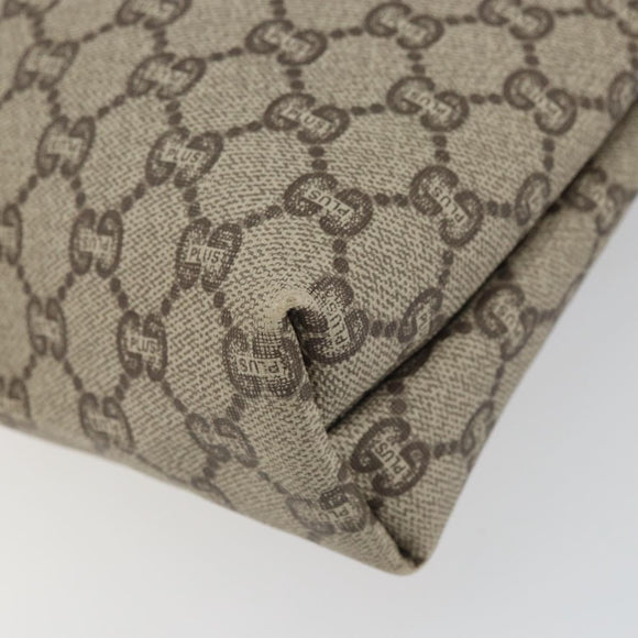 GUCCI GG Plus Supreme Web Sherry Line Tote Bag PVC Beige Gold Auth ka1861