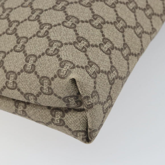 GUCCI GG Plus Supreme Web Sherry Line Tote Bag PVC Beige Gold Auth ka1861