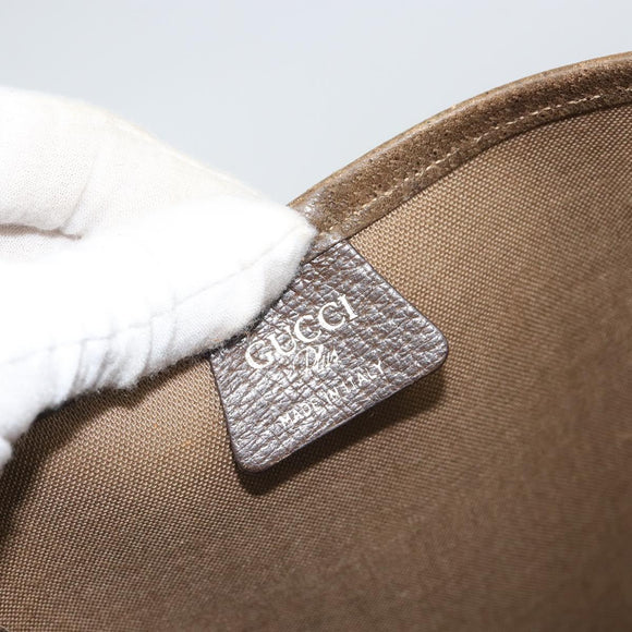 GUCCI GG Plus Supreme Web Sherry Line Tote Bag PVC Beige Gold Auth ka1861