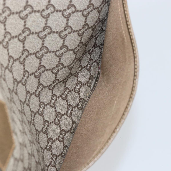 GUCCI GG Plus Supreme Web Sherry Line Tote Bag PVC Beige Gold Auth ka1861