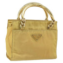 PRADA Hand Bag Nylon Yellow Gold Auth ka1864-1