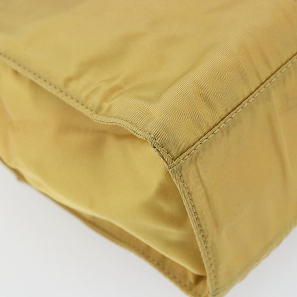 PRADA Hand Bag Nylon Yellow Gold Auth ka1864