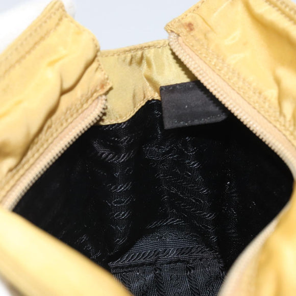 PRADA Hand Bag Nylon Yellow Gold Auth ka1864