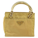PRADA Hand Bag Nylon Yellow Gold Auth ka1864-2