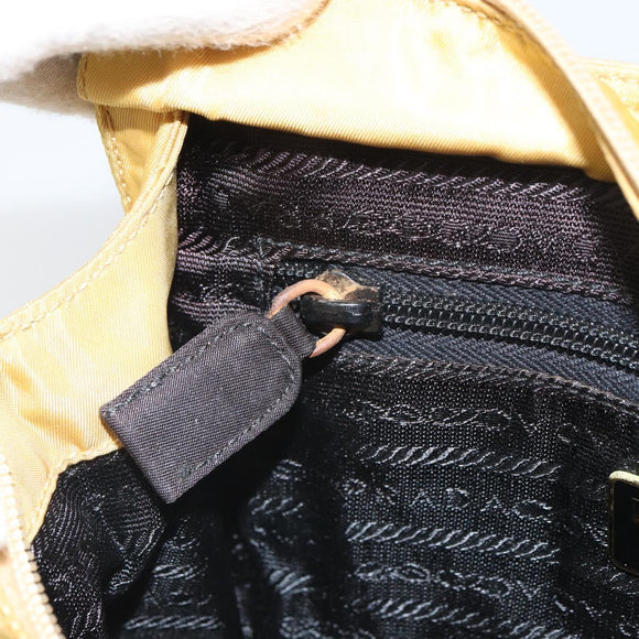 PRADA Hand Bag Nylon Yellow Gold Auth ka1864