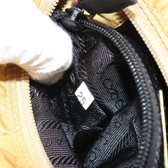 PRADA Hand Bag Nylon Yellow Gold Auth ka1864